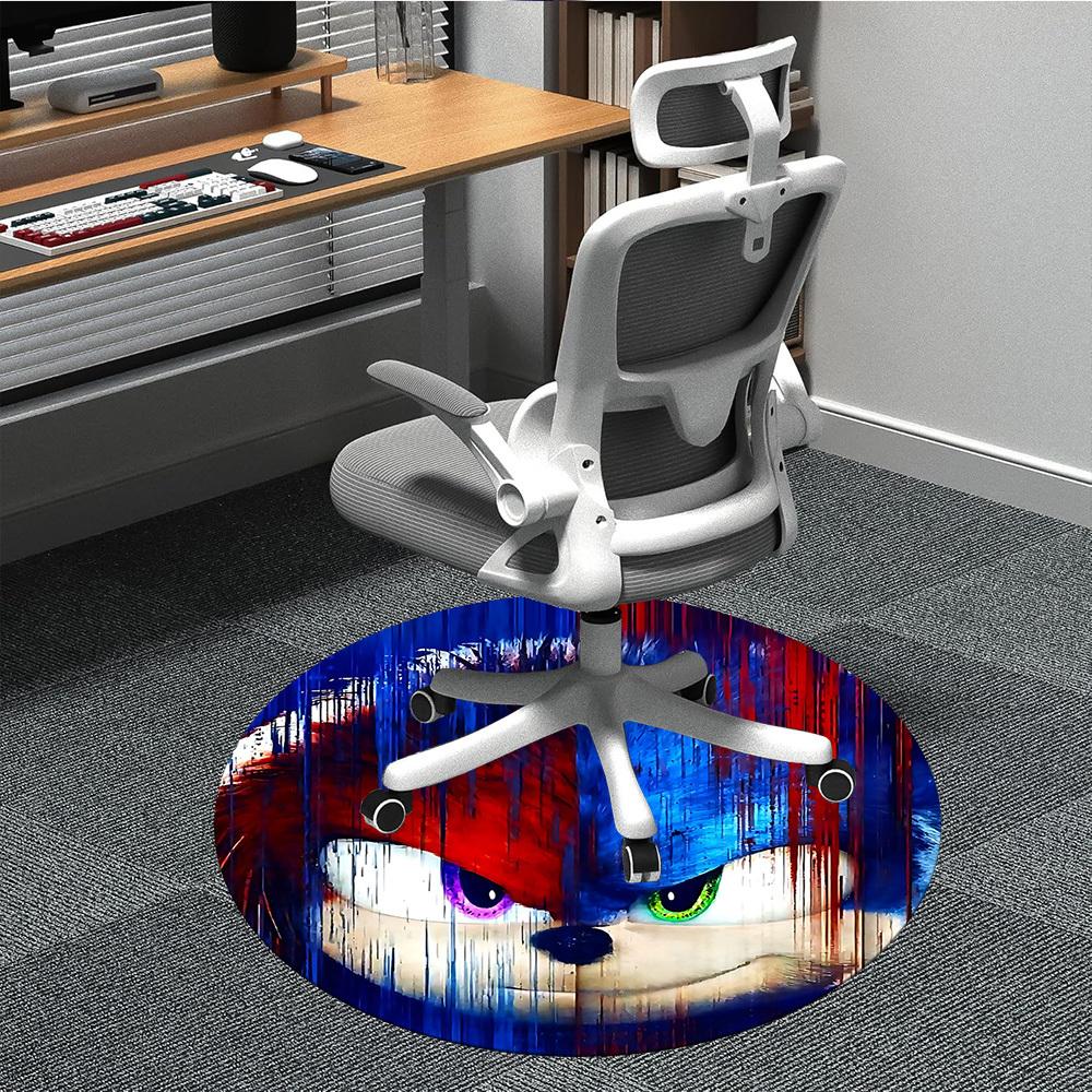 

1pc Sonic the Hedgehog Chair Carpet for Office Non-Slip,Machine Washable Rug for Office, Room - Holiday Decor - Machine Made yy251017217 80cm by 80cm