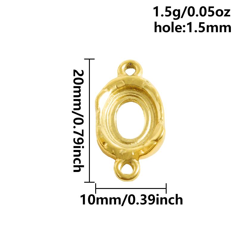 6pcs/Lot High Quality Blank Tray Heart Oval Round Geometric Stainless Steel Charms For Jewelry Making Enamel Stone DIY Pendants