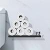 Floating Shelf Toilet Paper Holder Wood Plate Funny Couple Modern Towels Rack Wall Mount Tissues Organizer Couple