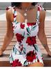 Women's Bodycon Dress Summer Fashion White Sling Strapless Folds Mini Slim Print Tank Dresses
