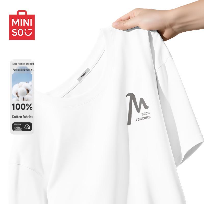 MINISO Men s American Style Pure Cotton Short-Sleeve T-Shirt M