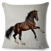 Elegant Running Horse Cushion Cover Graceful Gallop Pose Soft Decorative Square Pillow Modern Living Room Bedroom Decor xcm