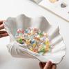 Creative Shell Shape Ceramic Plates Dinner Dish Steak Salad Tray Table Decoration Starfish Tableware Kitchen Decor Living Room