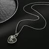 Funkelnde herzförmige eingelegte Anhänger-Halskette Winterpulloverkette für Damen Bankette Party Schmuck Geschenke