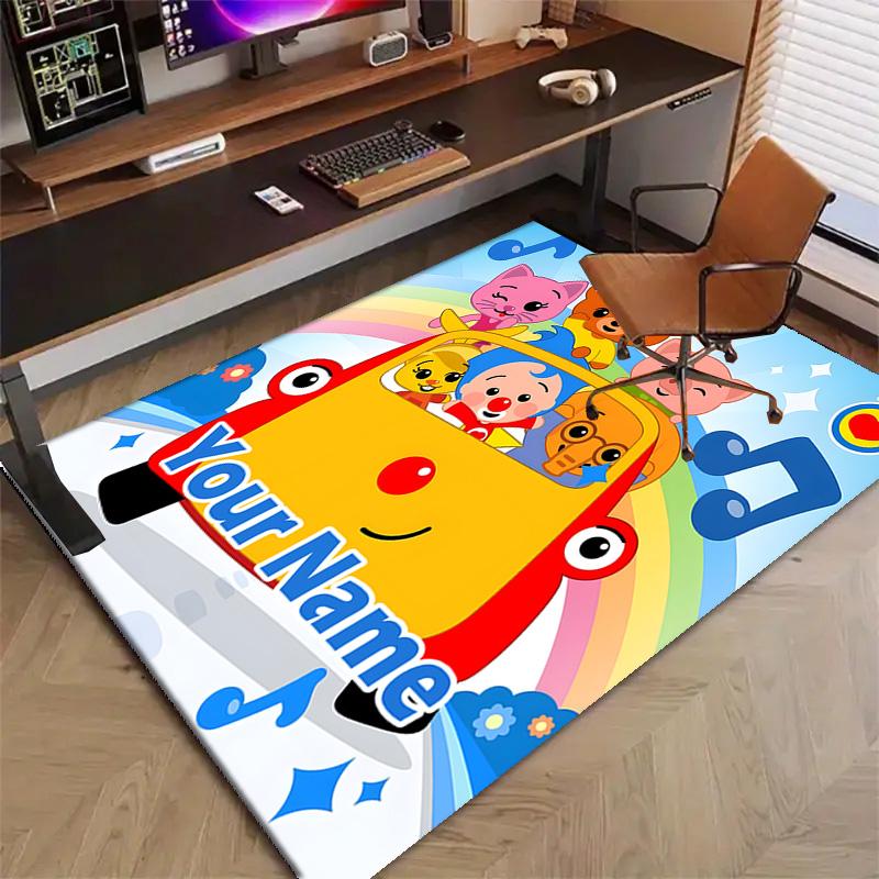 Custom Flim Flim Mat Personalized Name, Polyester Washable Indoor Entryway Rug, Gift for Christmas, Easter, Thanksgiving Day
