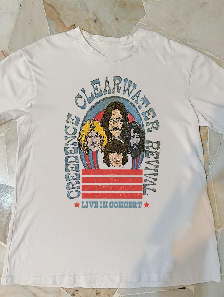 Creedence Clearwater Revival In Concert Short Sleeve T-Shirt All Size SB144 Unisex T-Shirt