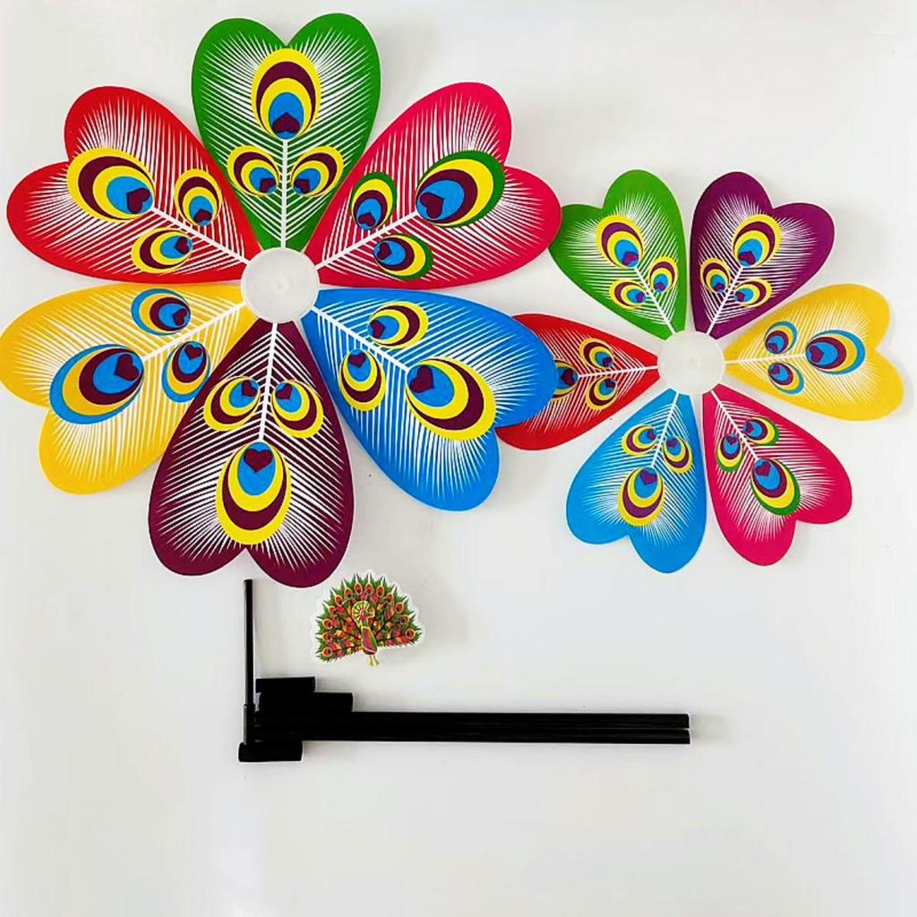 Colorful Outdoor Peacock Double-Layer Large Windmill for Scenic Areas and Night Markets