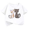 Cute Cat Kids Tshirts Summer Short Sleeve Tees Cartoon Animal Boys Girls Clothes Kawaii Kitten Tops Y2K Children Fashion Tshirt