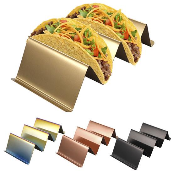 Porta Taco Superficie Liscia Comodo Acciaio Inossidabile Espositore per Cibo Messicano Forniture per la Casa
