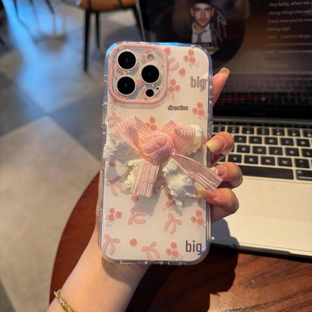 Floral 3D Bow Phone Case for iPhone 17/15 Pro Max/14/15