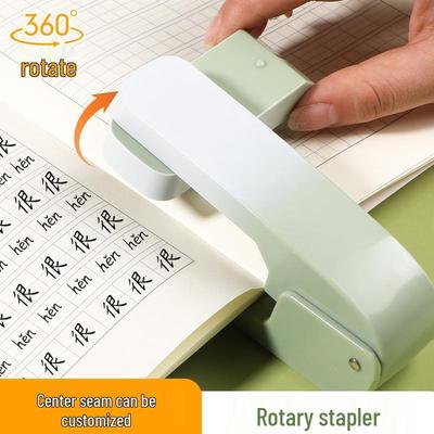 Gradient Color Rotatable Stapler: Large, Effort-Saving, Portable Student & Office Stitching Tool