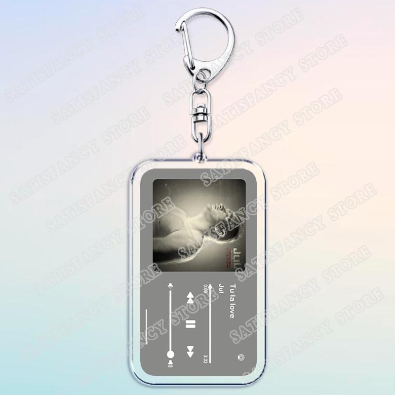Rappeur Français JUL Musique Chansons Porte-clés pour Femmes Accessoires Sac Rap Marseille Oh Qu'elle Est Belle Porte-clés Bijoux Cadeaux Fans gray