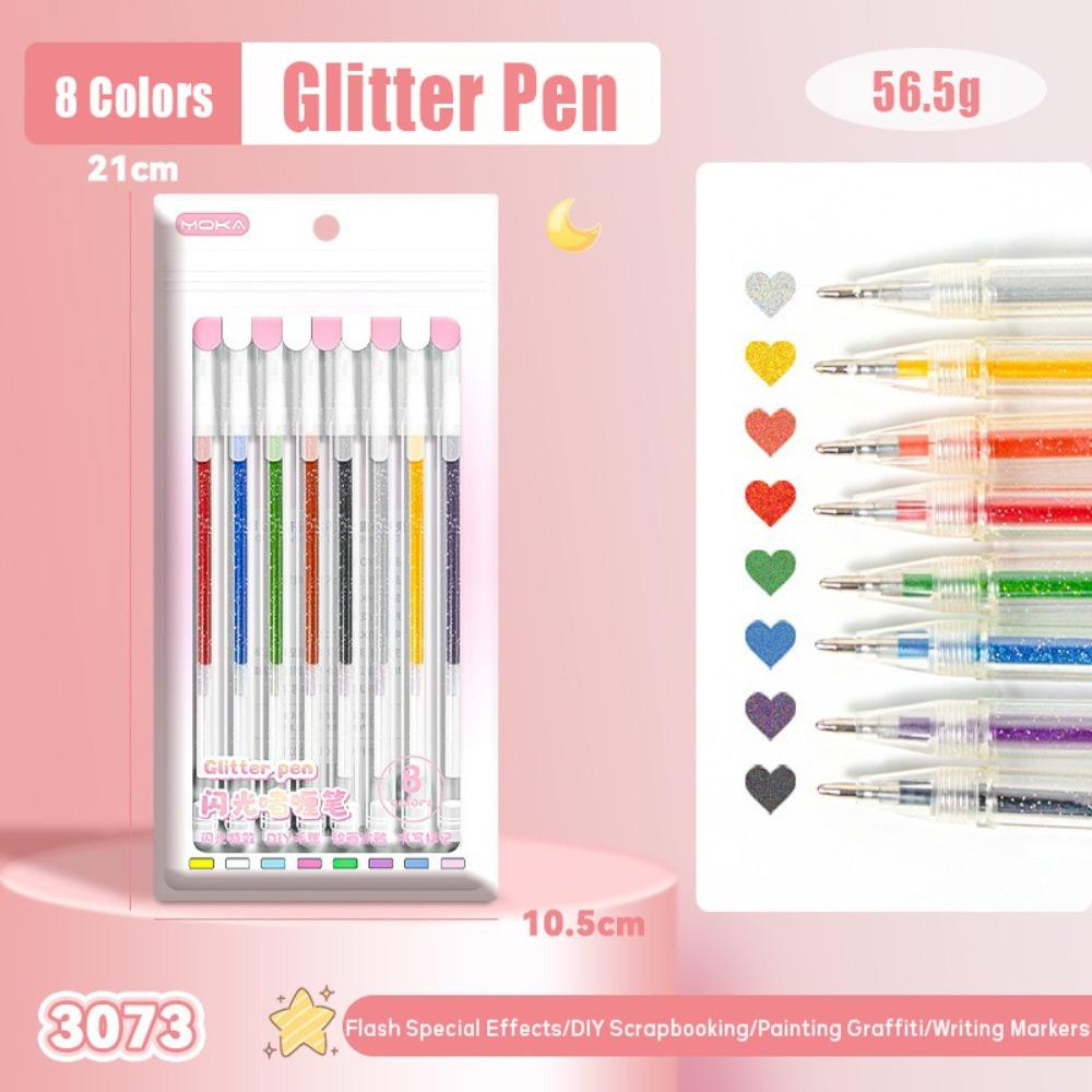 8/12/18/24/36/48 Colors High Gloss Drawing Pen Flash Marking Pen  School Office Supplies