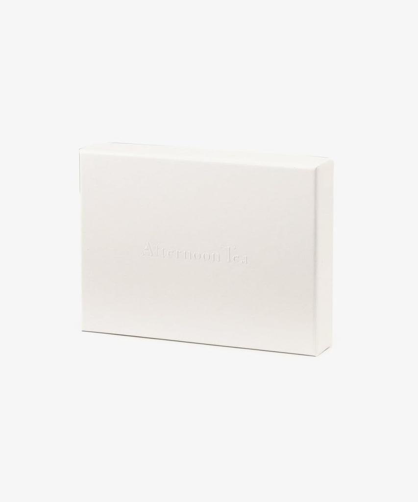 Afternoon Tea Living Business Card Case/Organizer HQ43, Genuine Leather Business Card Case with Flower Charm / Afternoon Tea PREMIUM, Light Gray