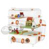 Large Hamster Cage 2 Tiers, Acrylic with Accessories, DIY Customizable Habitat for