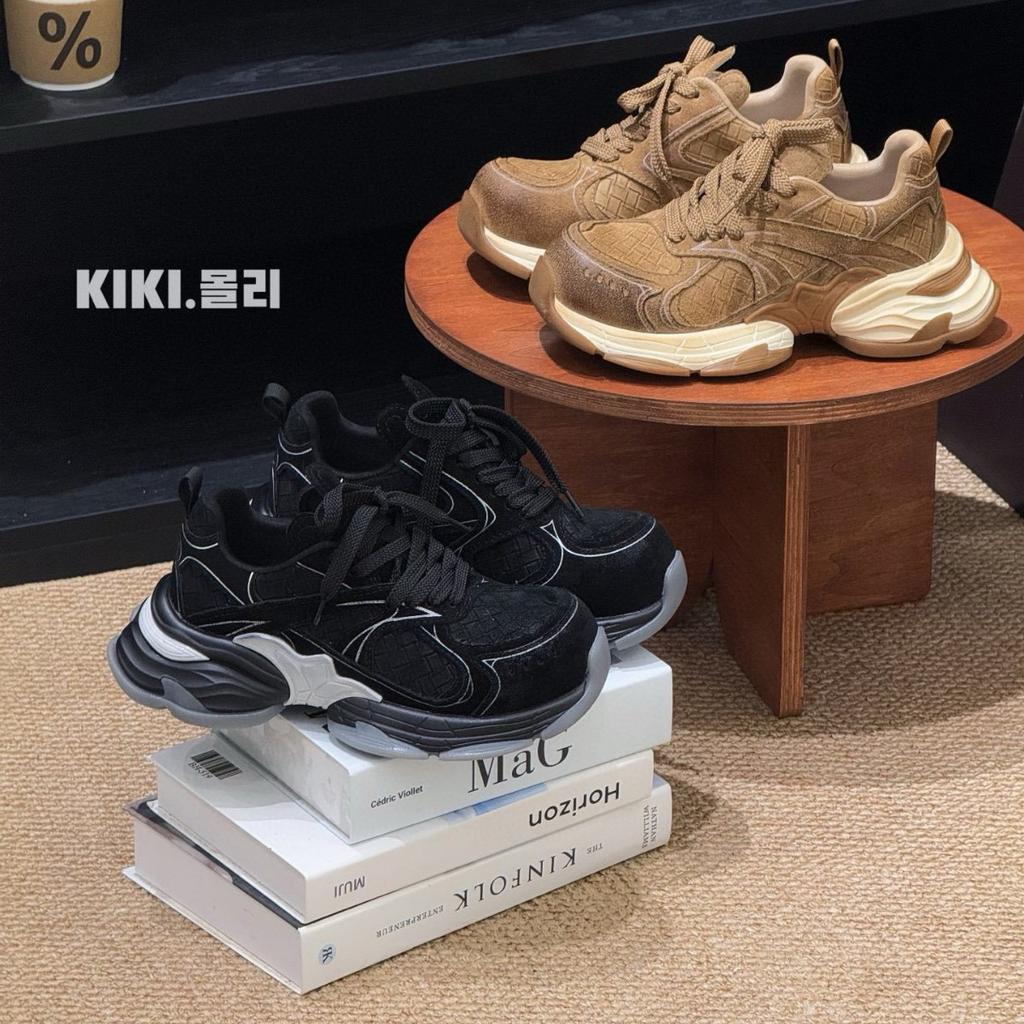 Early autumn old money wind dad shoes women's ins tide 2025 new retro woven platform leather casual sports shoes women