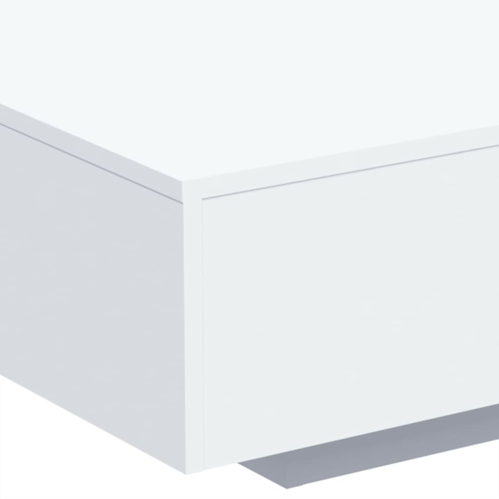 Konferenční stolek s LED osvětlením, bílý, 85x55x31 cm