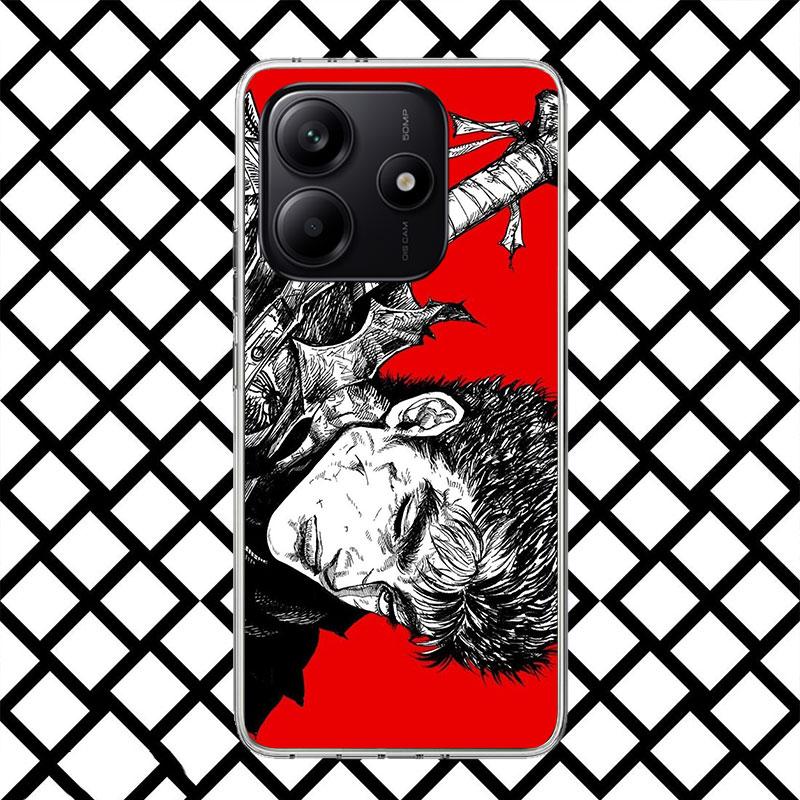 G-Guts B-Berserks Anime Phone Case for Xiaomi Redmi Note 15 14 14S 13 12 12S 11 Pro Plus 11E 11T 11S 10S 5G Soft Cover Fundas Re