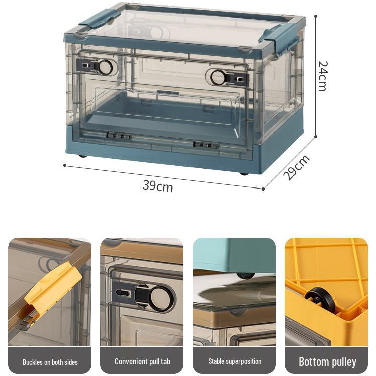 Large Outdoor Portable Transparent Foldable Storage Box for Clothes, Toys, Snacks, Books - Dustproof and Ideal for Home Use.