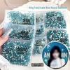 Pedras Strass Redondas de Fundo Plano Azul Lago para Nail Art
