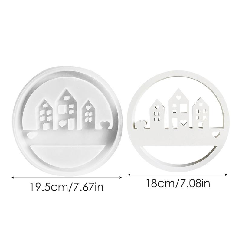 Resin House Mold Concrete Moulds Non-stick Circular Heart House Mould For Aromatherapy Gypsum Ornament Resin Craft Home