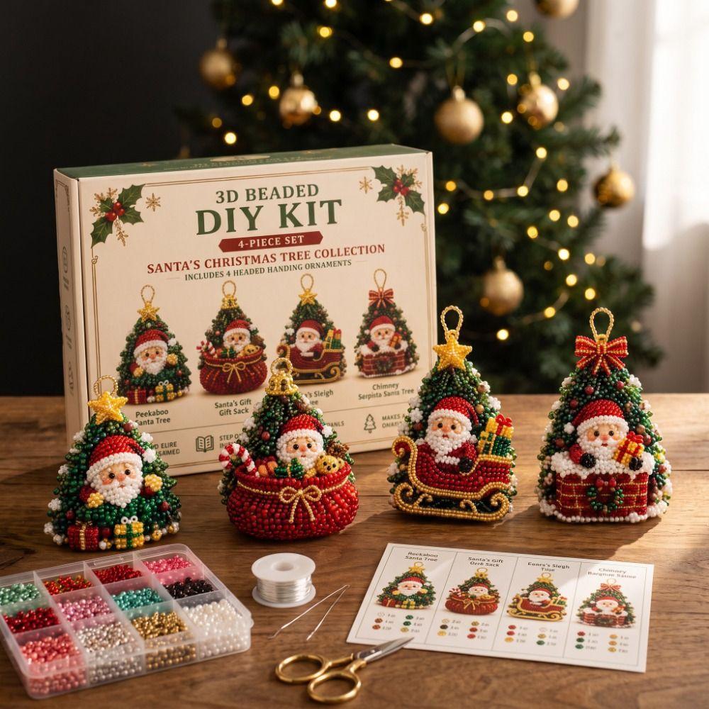Kerstman Kerst Parel Kunst Ambachtelijke Set Hond Kat Sneeuwpop Hert DIY Kralen Ambachtelijke Set Dieren Creatieve Handgemaakte Ornamenten Ambachtelijke Set