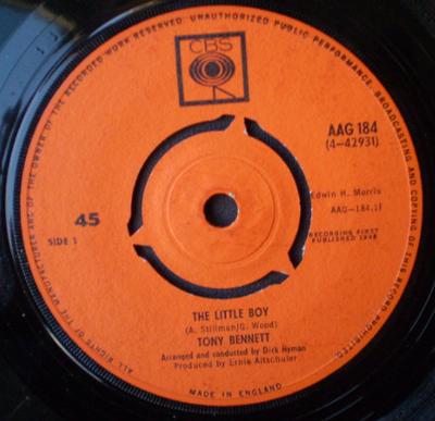 7inch Record TONY BENNETT - The Little Boy AAG184 CBS 1963 UK Pop Used