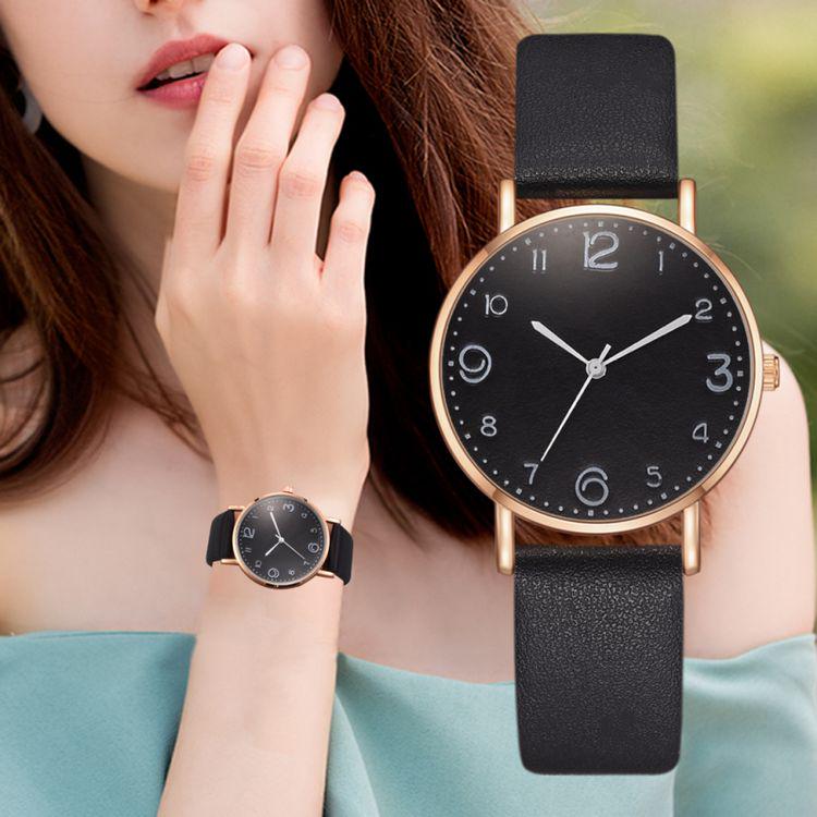 

Наручные часы Изысканное женское платье Бежевого цвета с простым замком Аналоговые часы Relogio Feminino Montre Femme чёрный