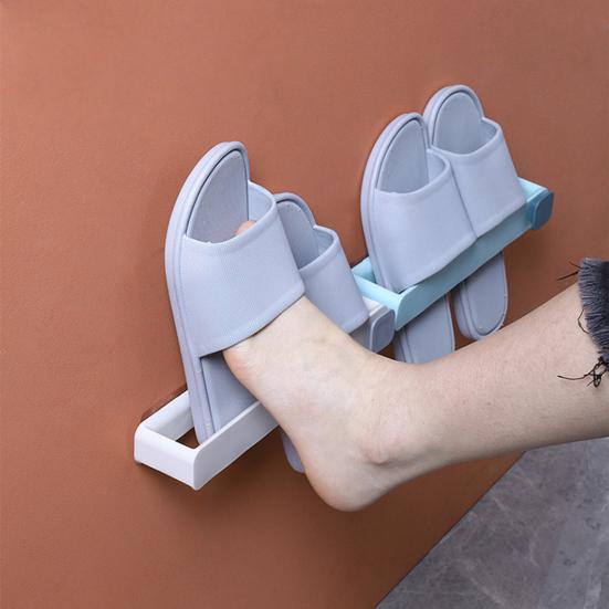 Badezimmer Hausschuhe Halter Wandmontiertes Aufbewahrungsregal Robuste Konstruktion Starke Tragfähigkeit Hausschuhe Schuhe Regal