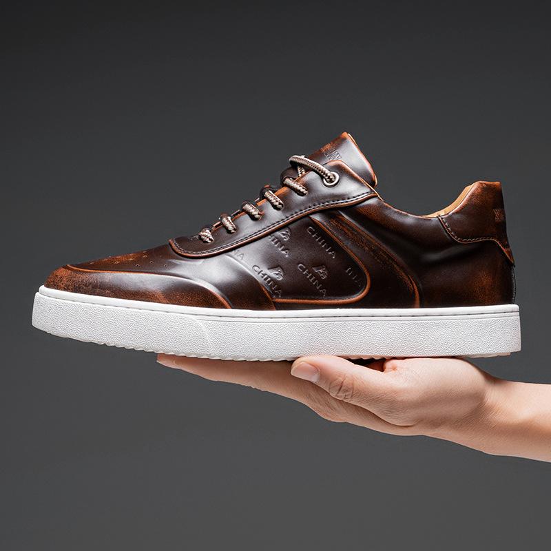Extra large size men's shoes spring 2025 new trend board shoes British style color polishing casual shoes soft sole white shoes men