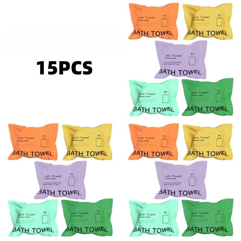 

15pcs Bath Towels-Dry Travel Towels Ultra Soft High Absorbency Microfiber for Gym Spa Hotel Camping Portable Disposable Towels