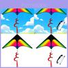 Triangular Kite With Rainbow Colors And Glassfiber Frame For Kids Outdoor Flying Activities