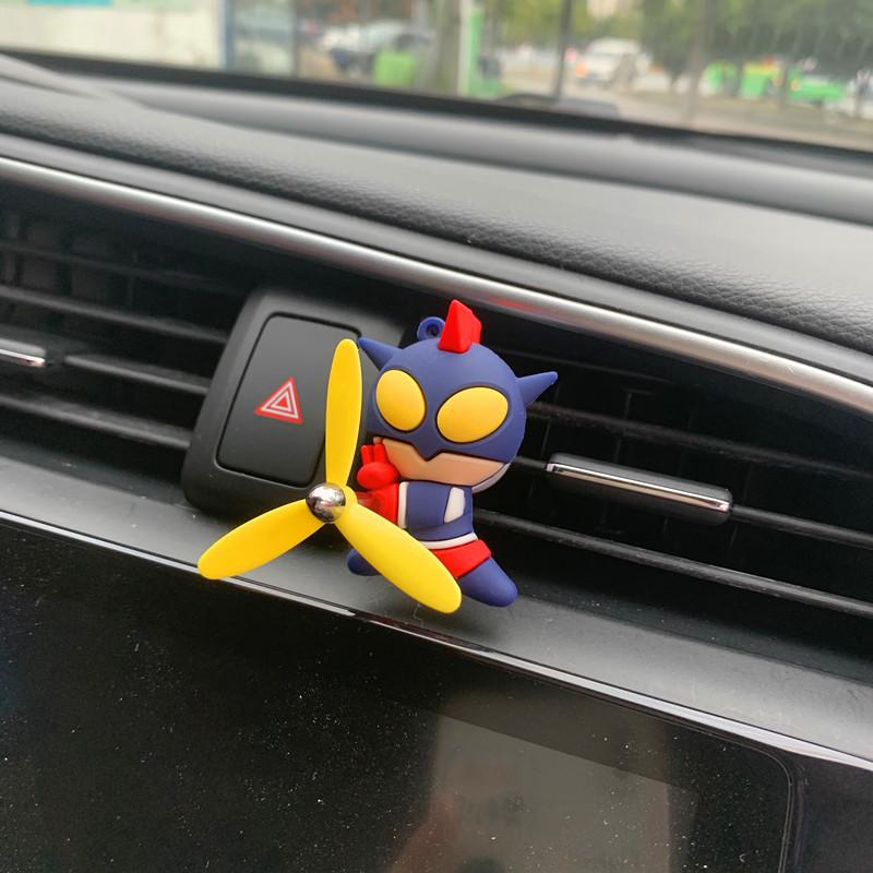 Creative Car Decor Air Vent Ultraman And Little Monster Dinosaur Car Aromatherapy Clip Cartoon Style Blue Dragon