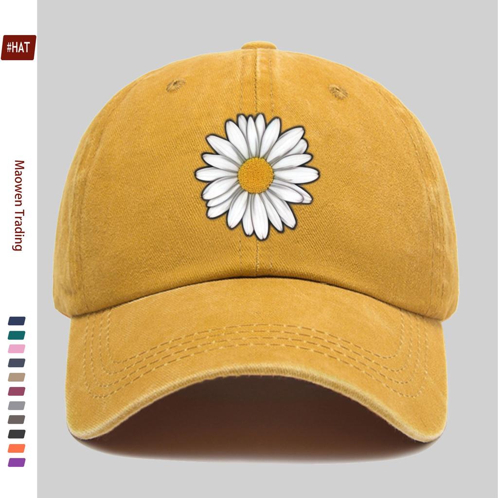 Pc Pcs Unisex Small Daisy Print Trucker Hat with Adjustable Buckle Strap Visor Lightweight Suitable for Dating Outdoor B