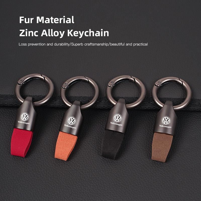 Valve Stems Caps 3D Metal/Leather Car Logo Key Chain Keyring Auto Interiors Accessories For Volkswagen VW RLine R Golf Amarok ID UH5