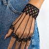 Punk Finger-cot Link Chain Bracelet Connected Finger Ring Bracelets Linked Hand Harness Gifts