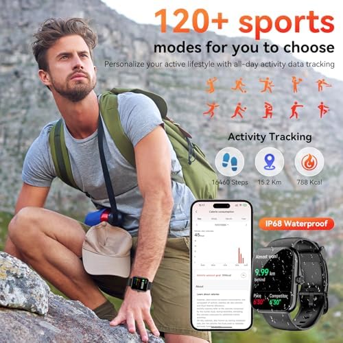 For IDW25 Square TFT 1.83-inch HD Smartwatch Built-in Alexa Fitness Tracker Sleep Talk Functions IP68 Waterproof Compatible