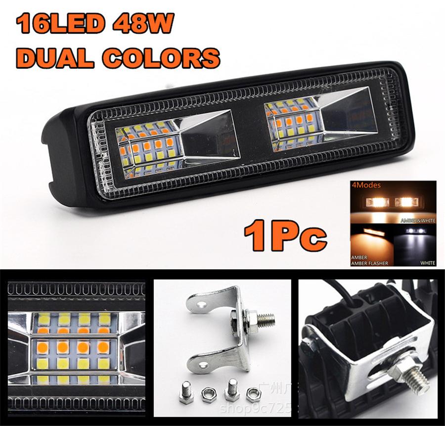 

6 inch 48W 16LED Work Light Flood Bar Lamp 4800LM IP68 For SUV ATV