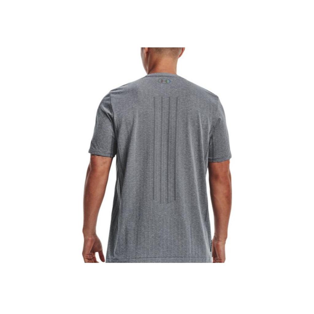 Under Armour Printed Round Neck Sports T-Shirt Men Tops Gray 1373724-012
