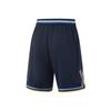 Li Ning Badfive Letter Splicing Mid-Rise Drawstring Breathable Versatile Basketball Shorts Men Shorts Deep-Navy-Blue AAPV023-7