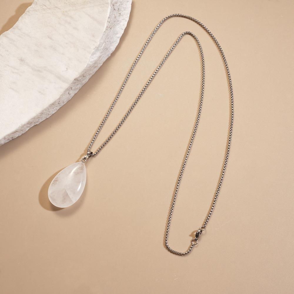 

Ожерелье из камня в форме капли воды, Личность, Модные украшения, Изысканная цепочка для ключицы, Ханфу белый