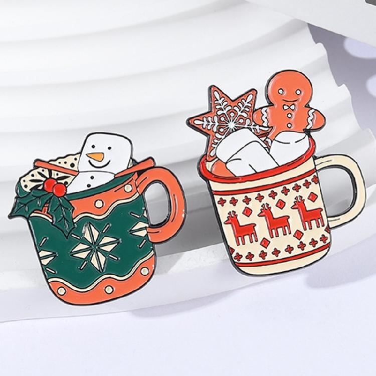 Festlig Pepparkaksmans Älg Emaljerad Brosch Julkopp Design Legeringsnål Bröstsmycke Gåva Till Vän