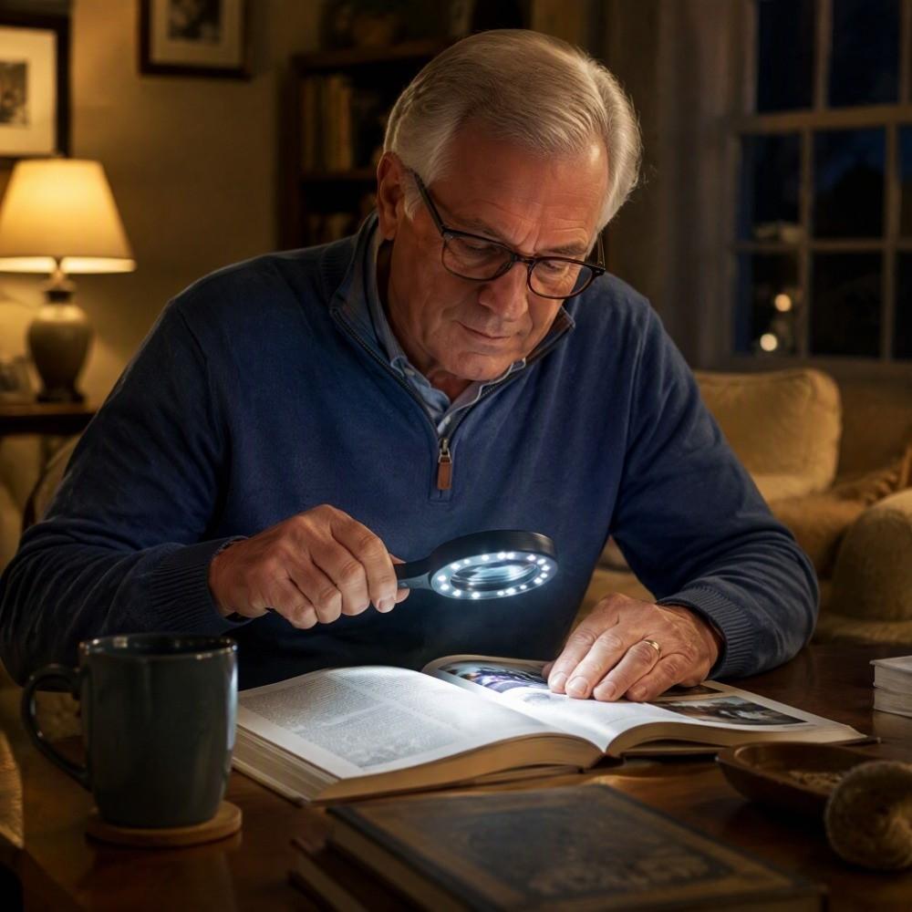Illuminated Lighted Magnifying Glass With Light Lighted Magnifier Handheld For Seniors Reading