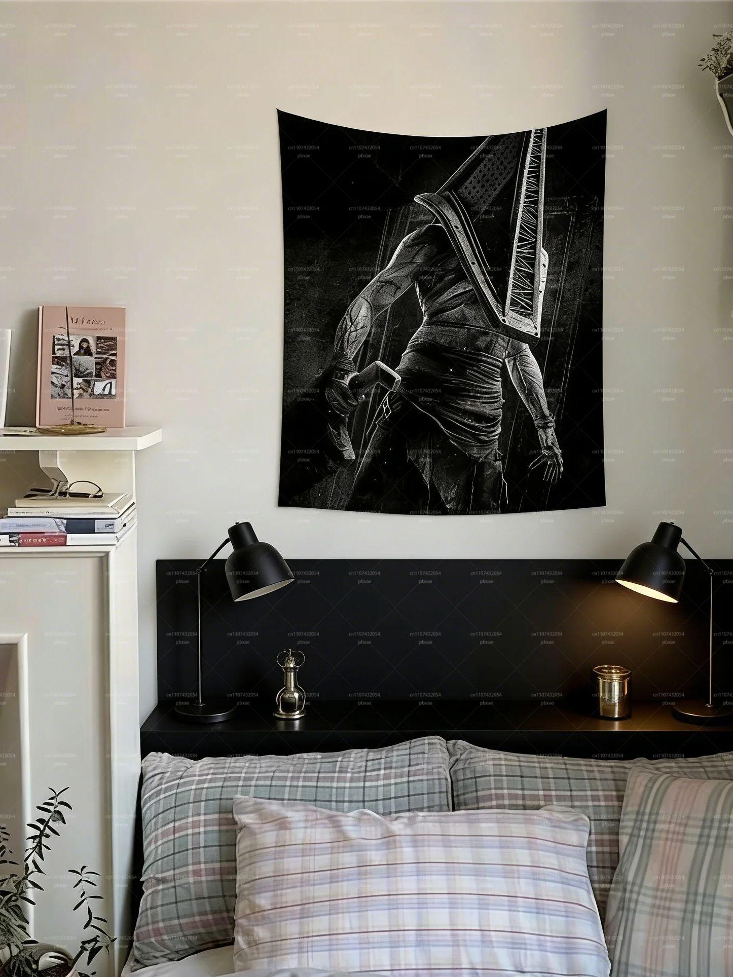 

1Pc SSilent HHill Executioner PPyramid Head Tapestry Polyester Wall Hanging for Home Decor 74x94cm(29x37in)