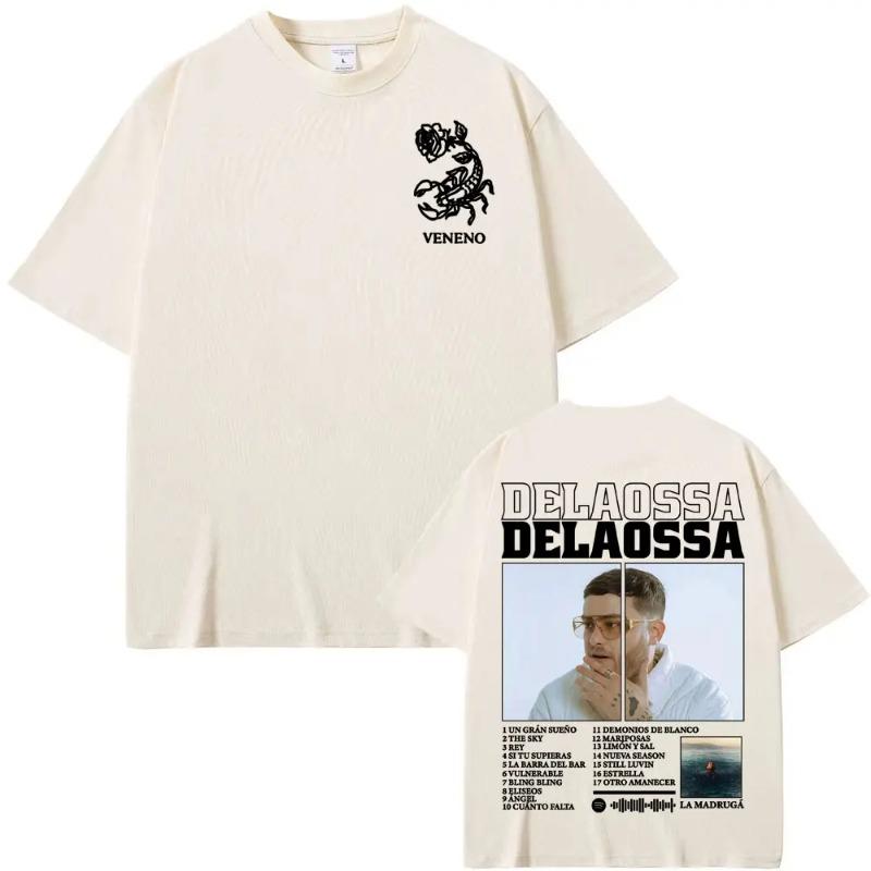 Rapper Delaossa Album Graphic T-shirts for Men Fashion Gothic Retro Short Sleeve Unisex Casual 100% Cotton T-shirt