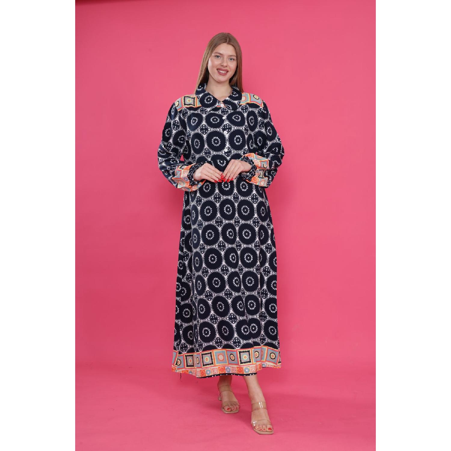 

Women s Long Plus Size Woven Viscose Dress 3XL коричневий
