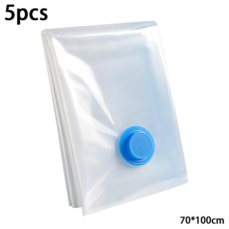 5Pcs Vacuum Storage Bags With Valve Folding Compressed Space Saving Clothes Storage Big Size For Towel Cloth Blanket