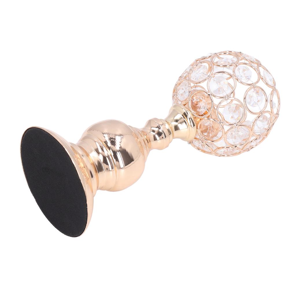 Crystal Candle Holder Hollow Carved Design Elegant Style Electroplating Process Fine Polishing