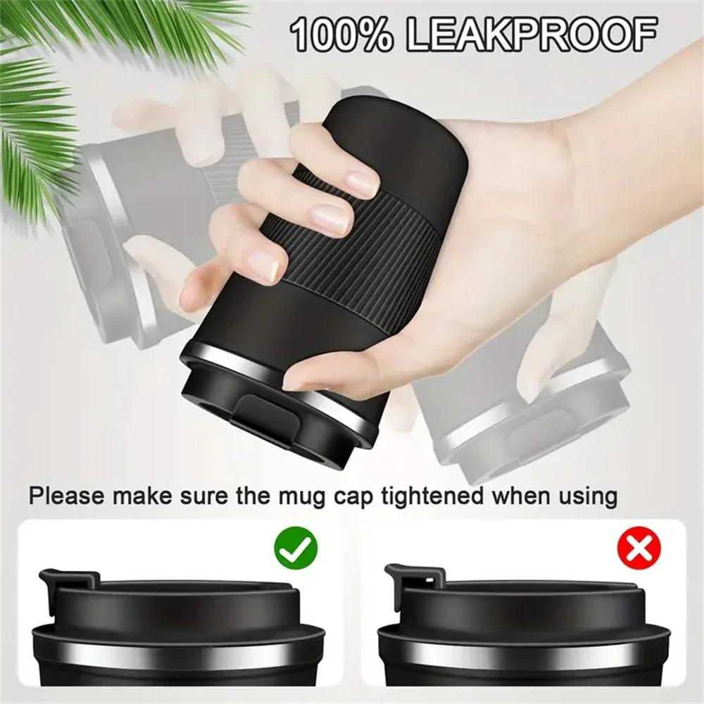 Copo Térmico de Aço Inoxidável 12,85/17,25oz Camada Dupla À Prova de Vazamento Caneca de Viagem Para Uso em Carro Esportivo ao Ar Livre Garrafa a Vácuo Portátil