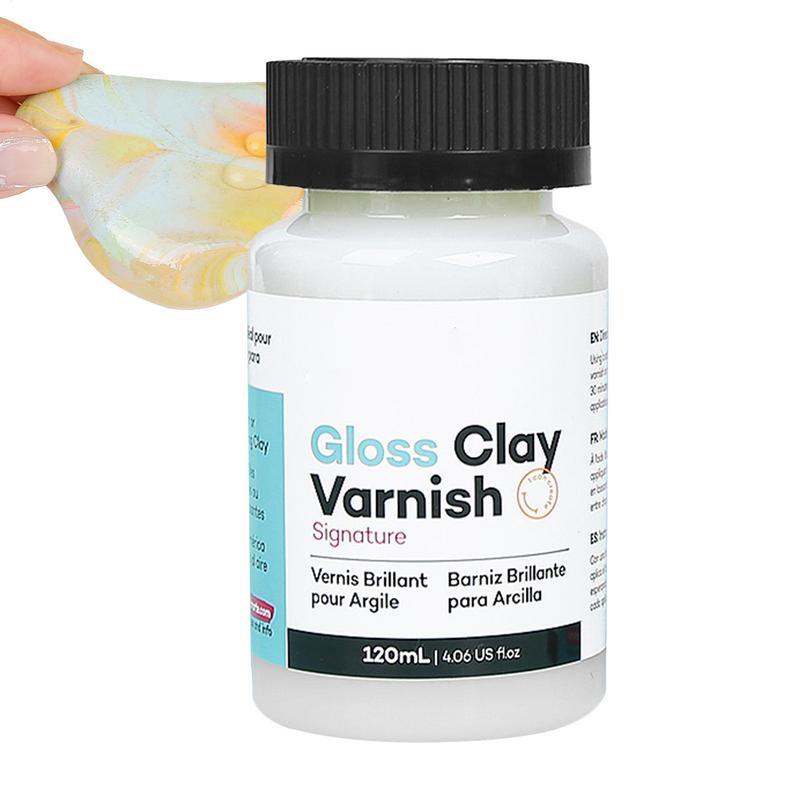 120ML Gloss Varnish For Air Dry Glaze Gloss Clay Varnish High Gloss Varnish Long-Lasting Ceramics Oil Painting Wood Maintenance